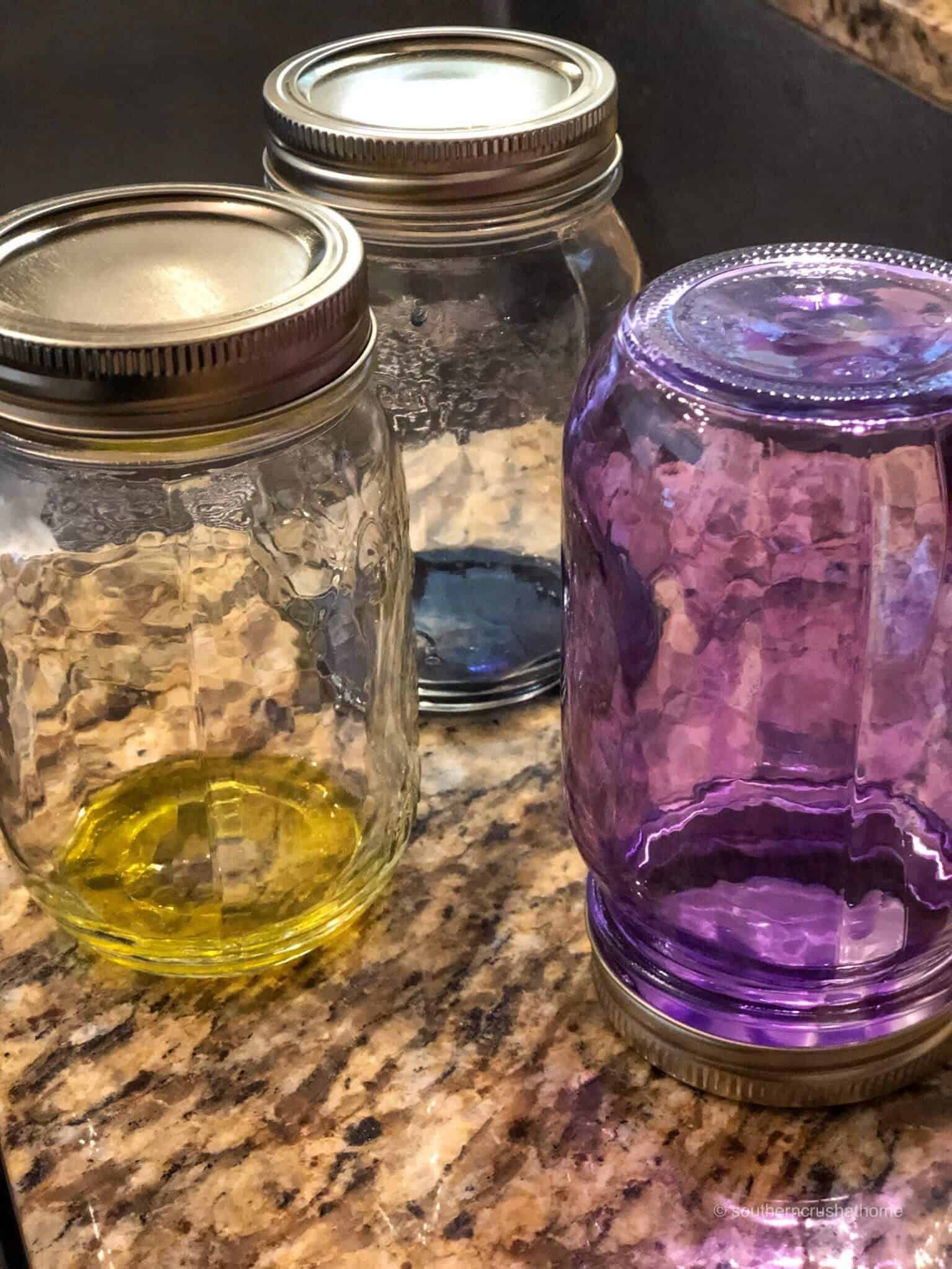 DIY Colored Glass Mason Jars