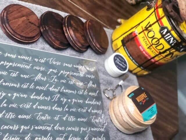 Bumblebee DIY Rustic Stained Coasters - Southern Crush at Home