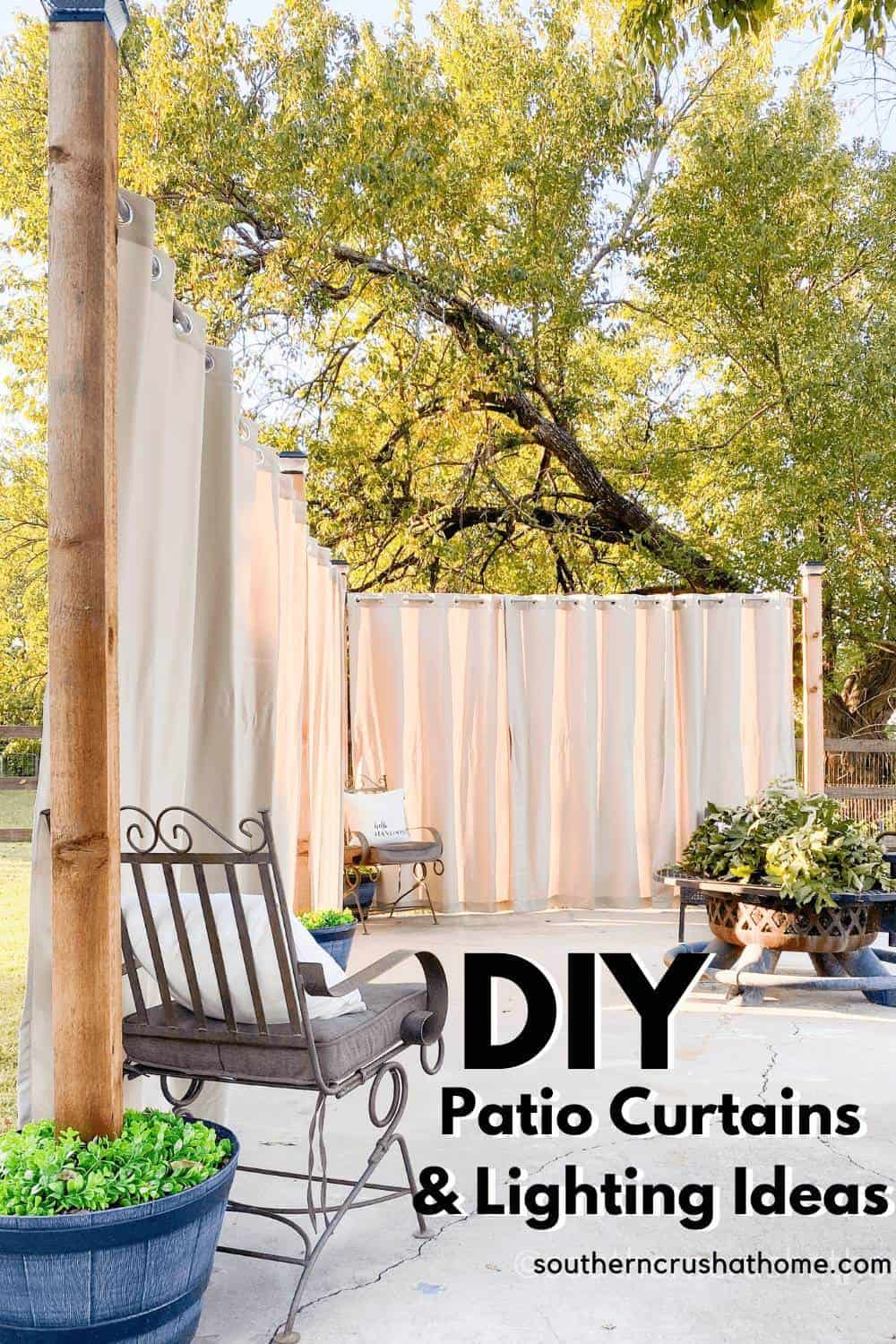 Creative Outdoor Patio Lighting & Curtains DIY + Patio String