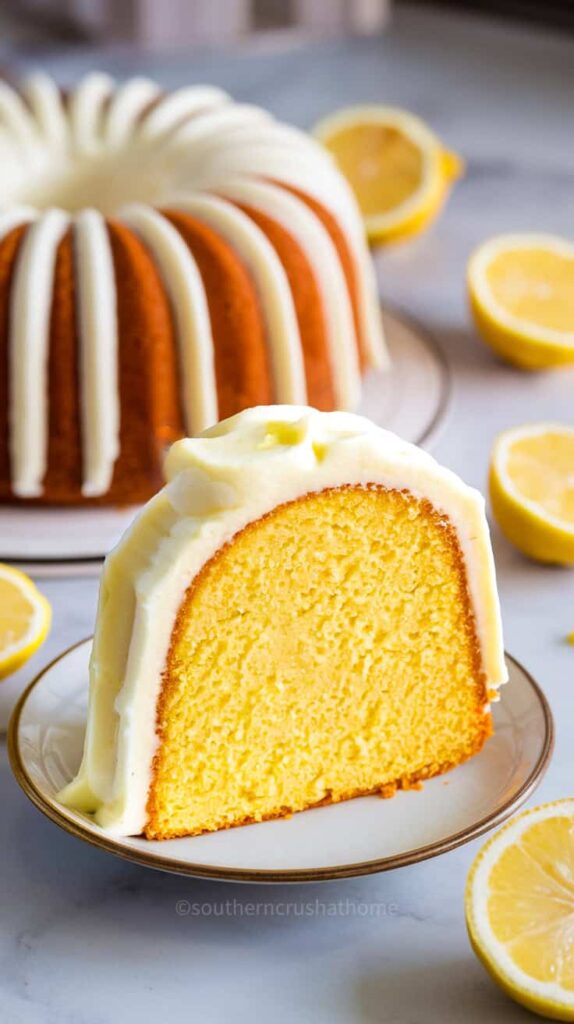 lemon bundt cake slice