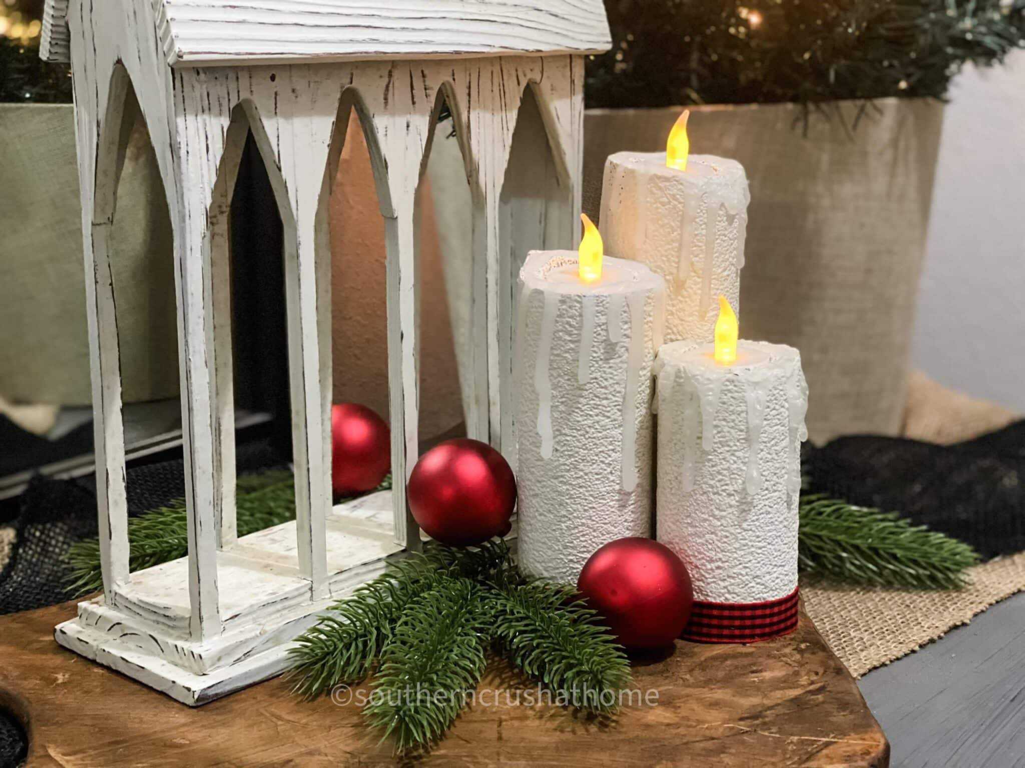 How to Make a Pool Noodle Christmas Candle - Southern Crush at Home