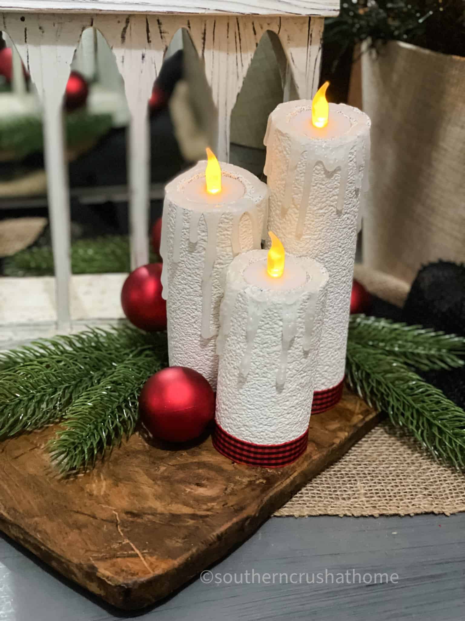 How To Make A Pool Noodle Christmas Candle - Southern Crush At Home