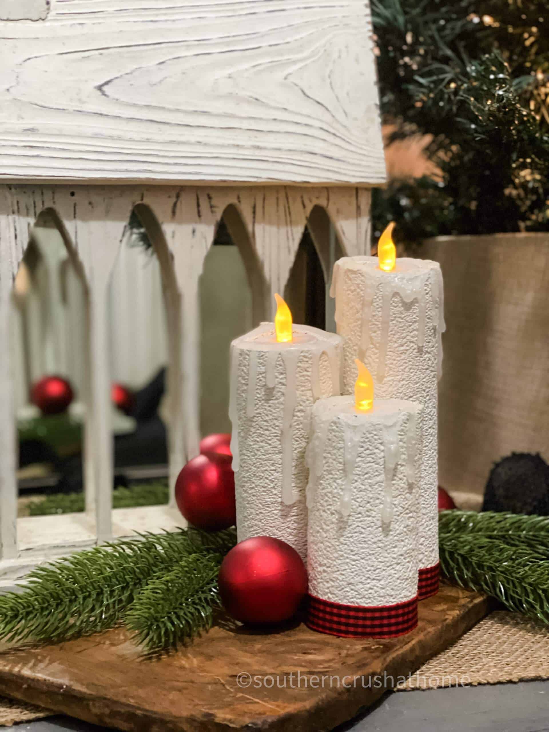 How To Make A Pool Noodle Christmas Candle - Southern Crush At Home