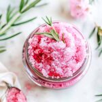 jar of pink sugar scrub