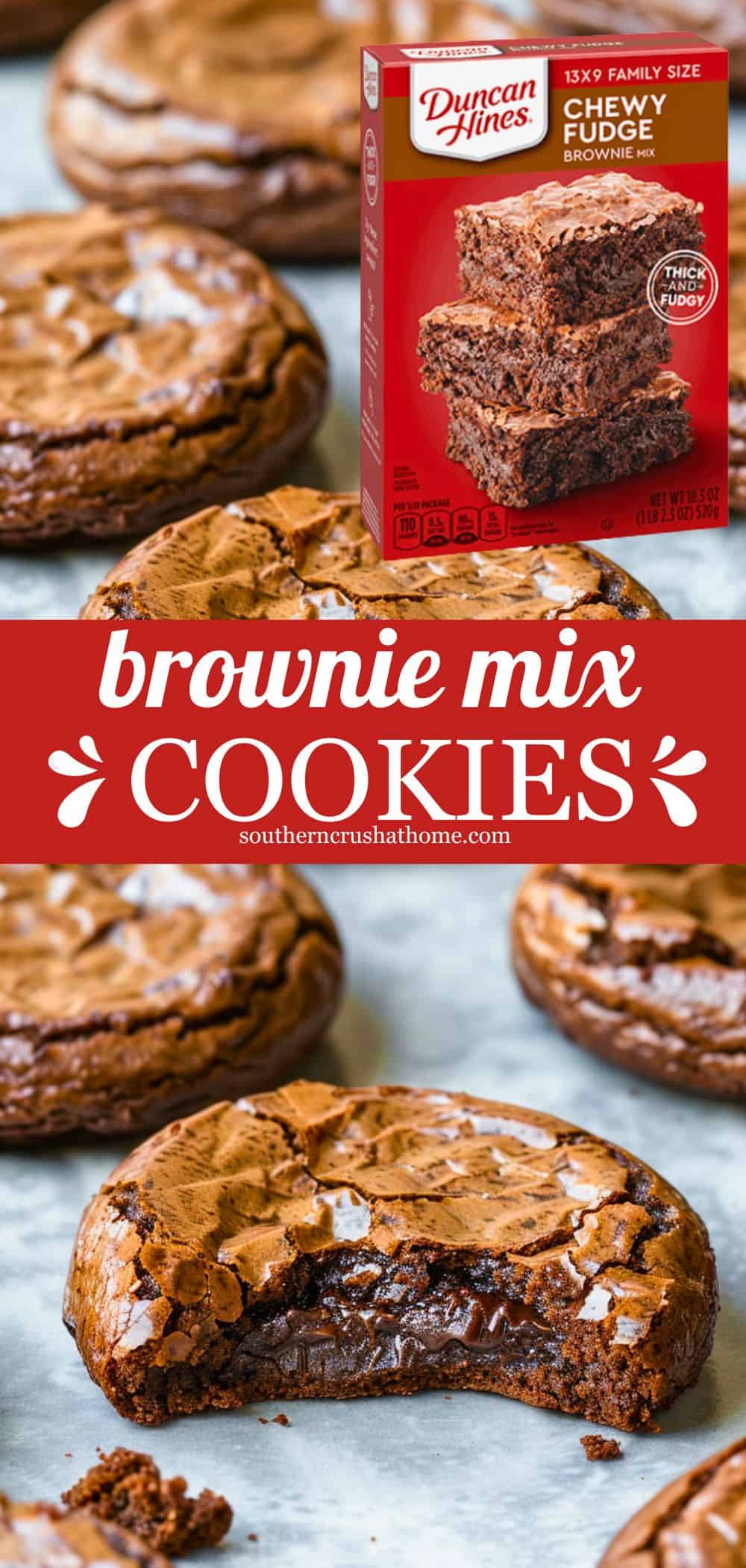 Easy Brownie Mix Cookies PIN 