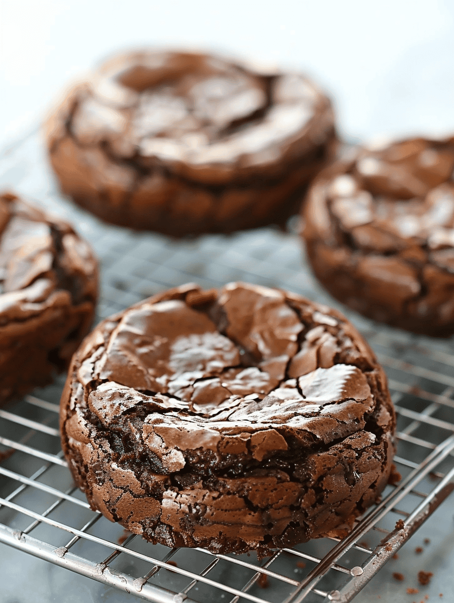 brownie mix cookies on cooling rack