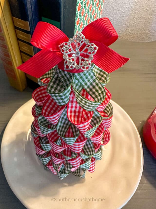 How To Make A Ribbon Christmas Tree Southern Crush At Home   Ribbon Christmas Tree 06 640x853 