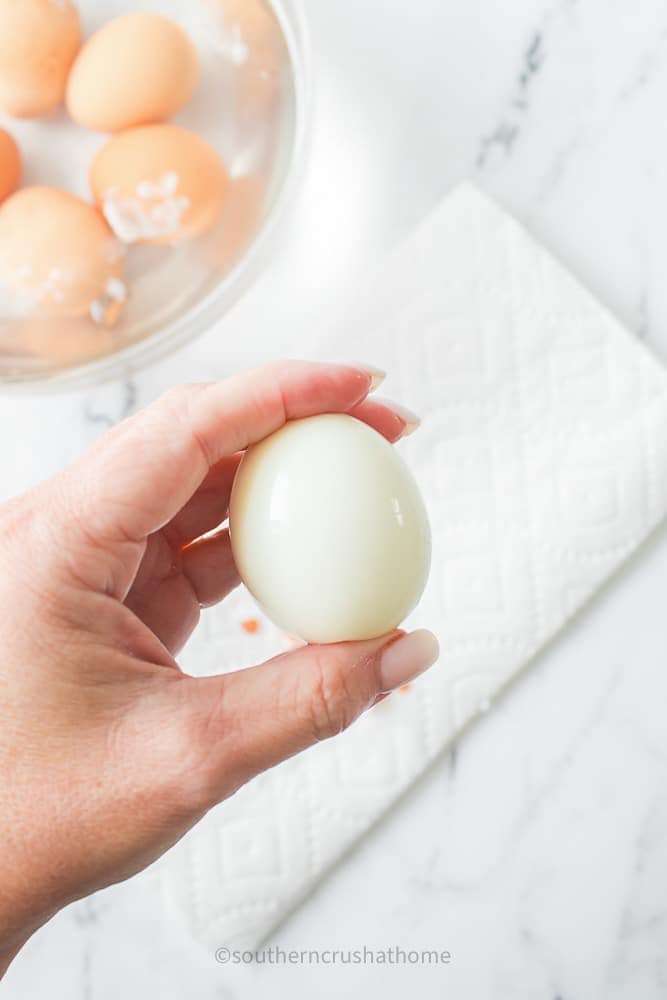 perfectly boiled egg out of shell