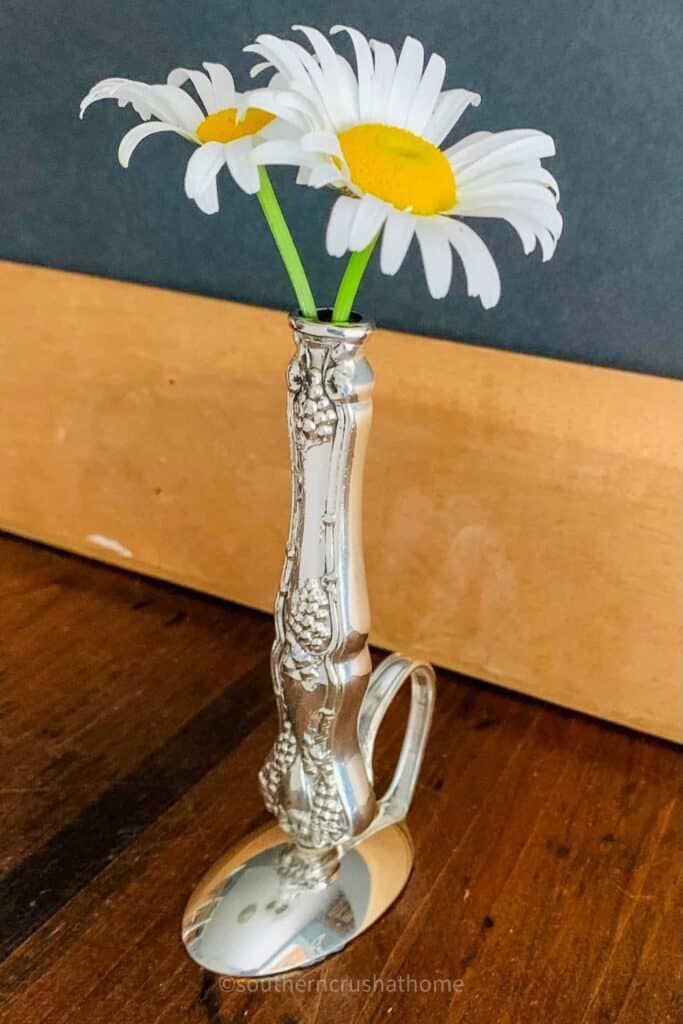 antique silverware bud vase