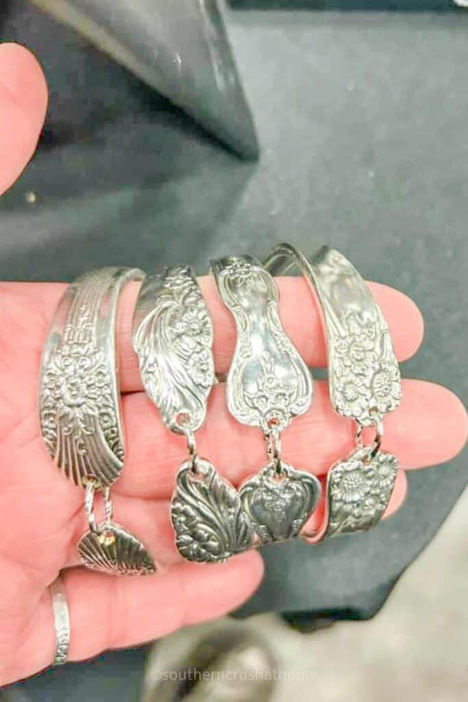 handmade antique silverware bracelets