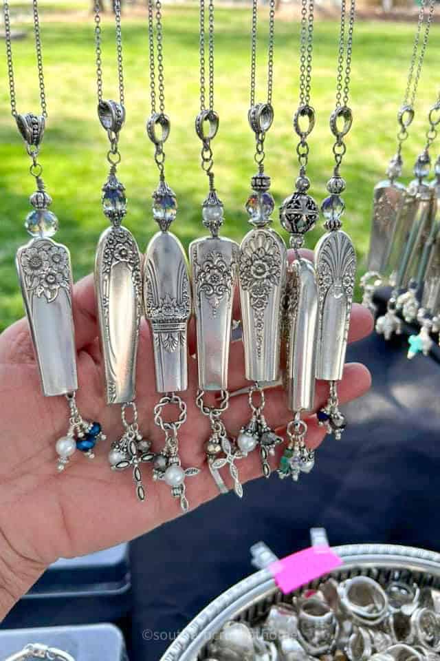 vintage silverware necklaces