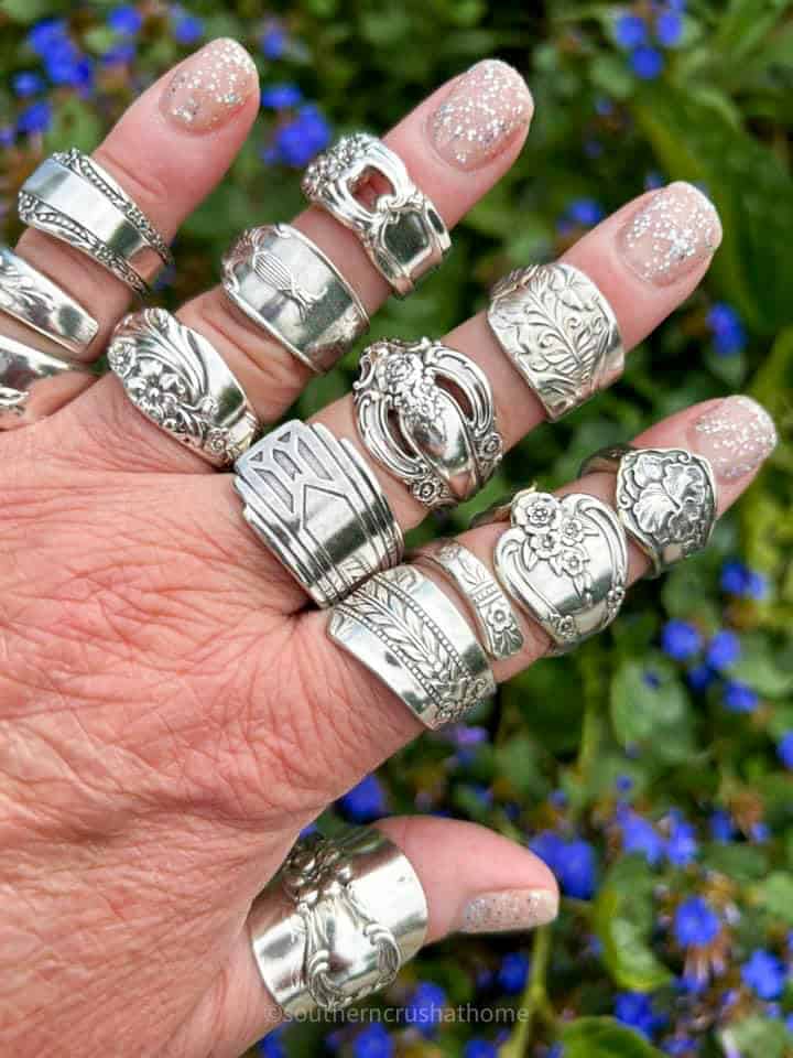 vintage silverware rings