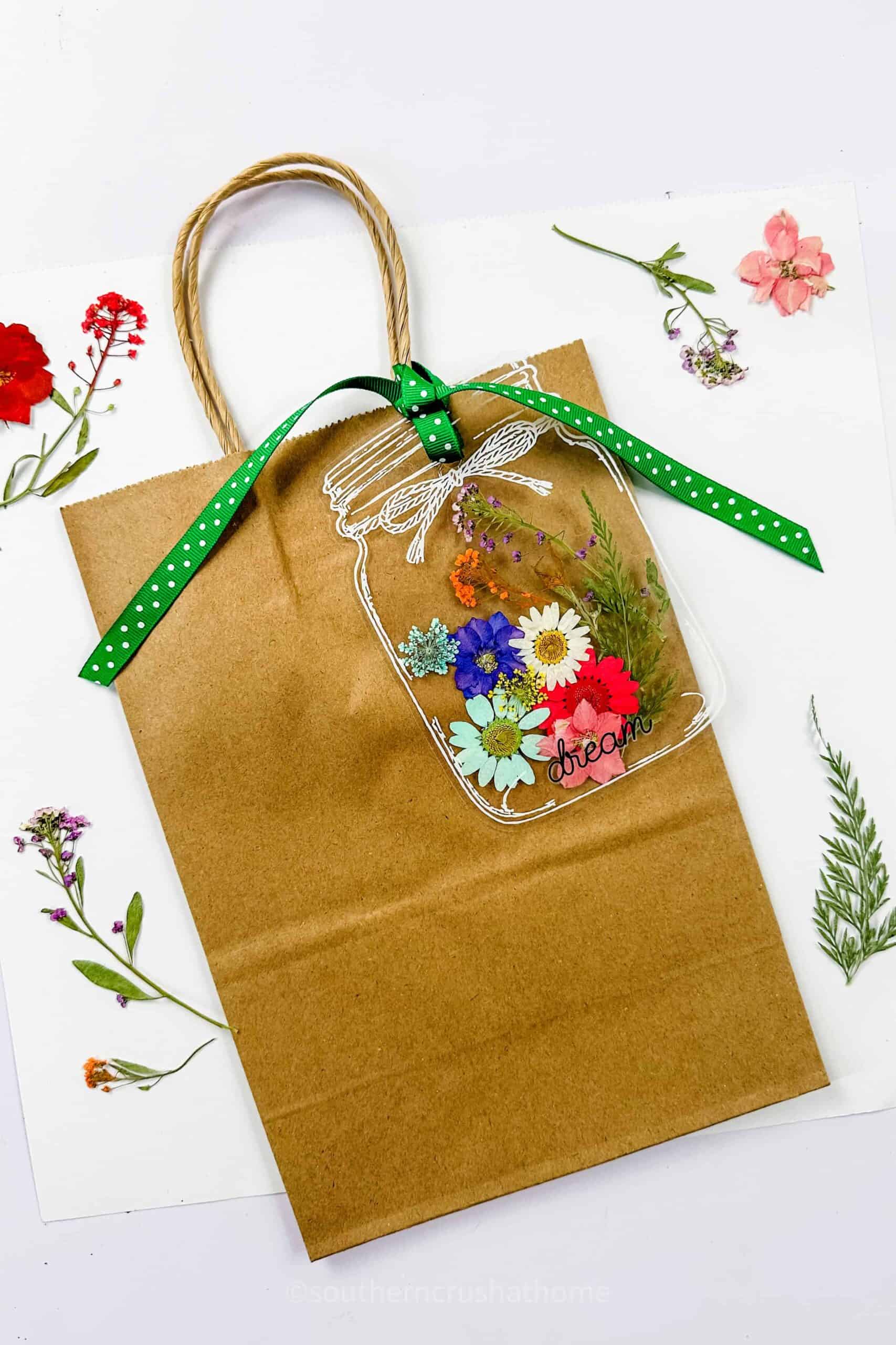 gift bag tag dried flower diy craft
