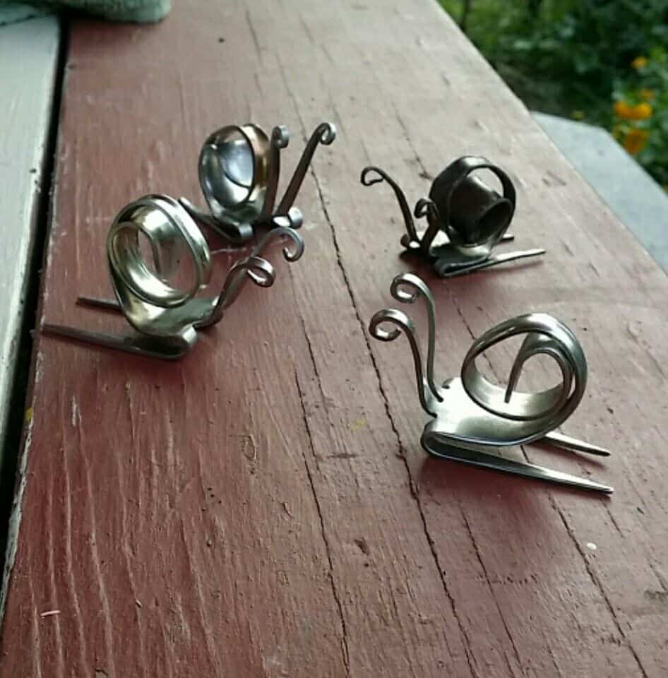 Fork Snails fork art recycled flatware