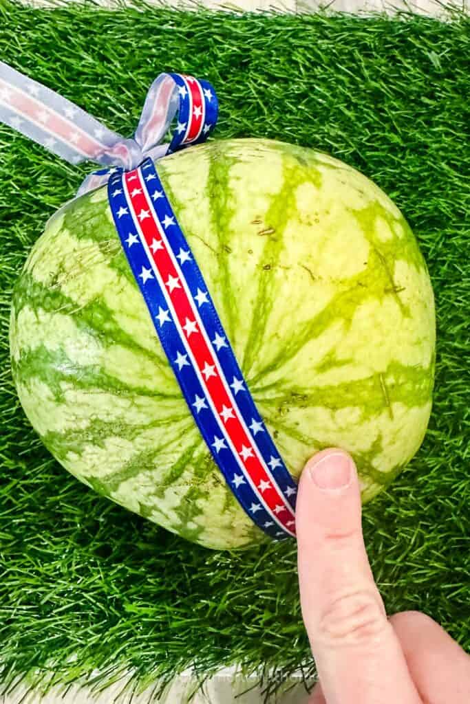 field spot on a mini watermelon