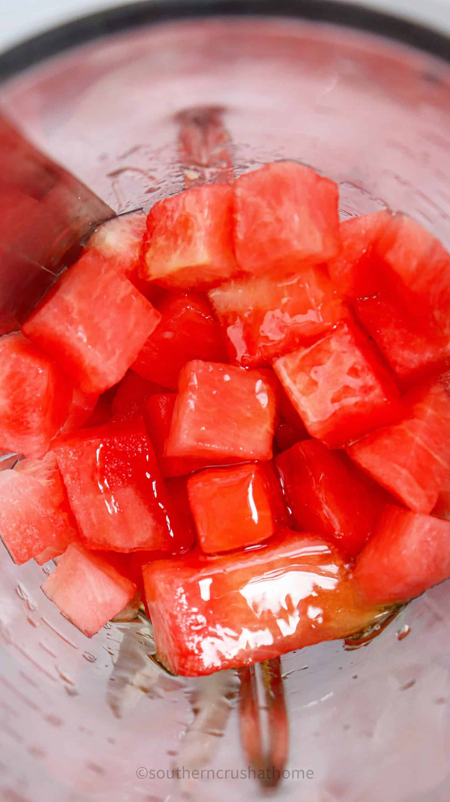 up close of watermelon cubes