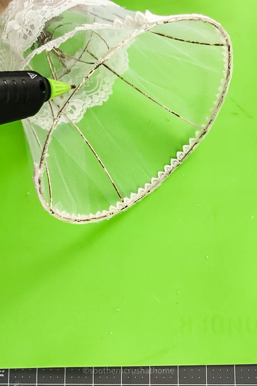 gluing trim on lampshade