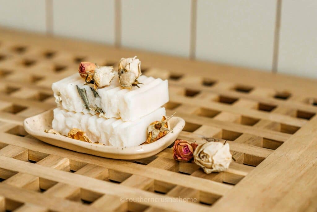 preserved flowers in soap