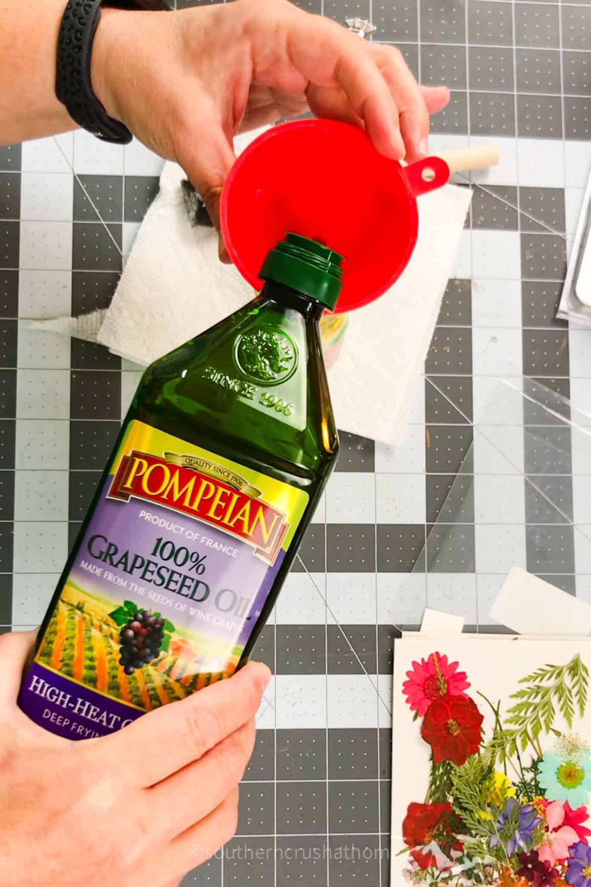 pouring carrier oil for reed diffuser