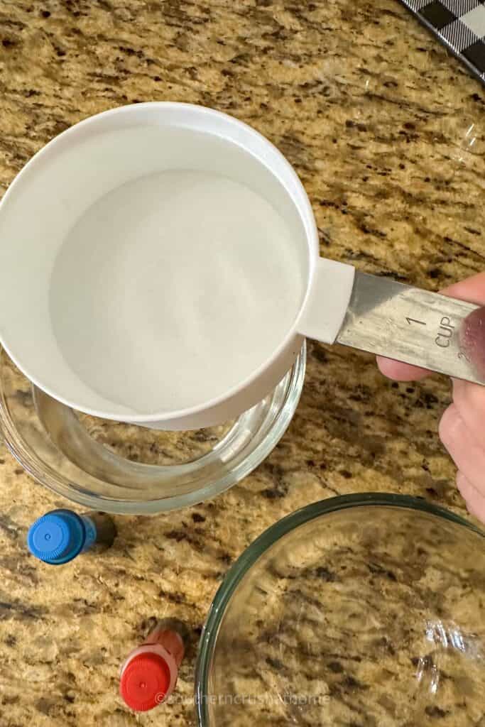 adding 1 cup of hot water