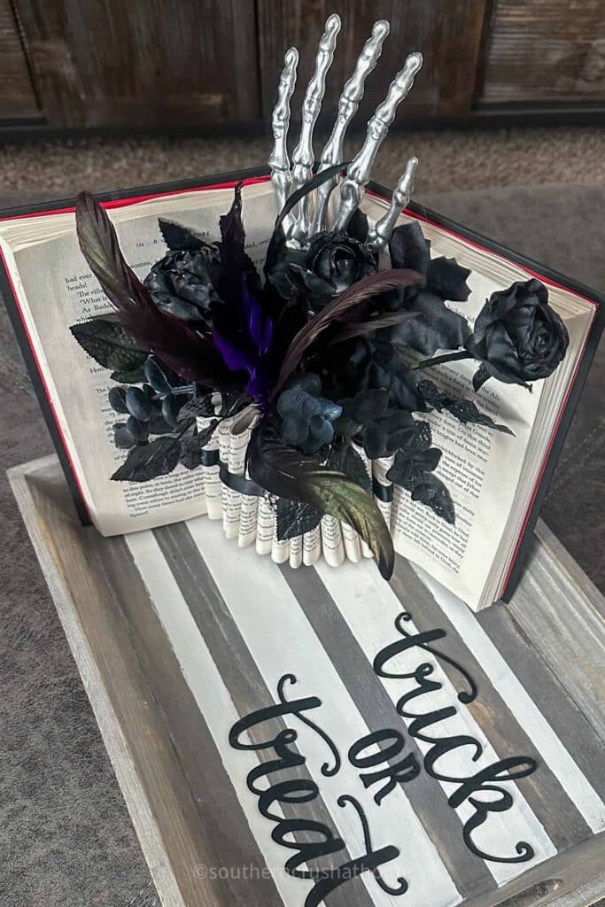 book art on a halloween tray