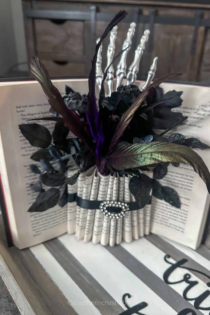 halloween book art flower vase southern crush at home