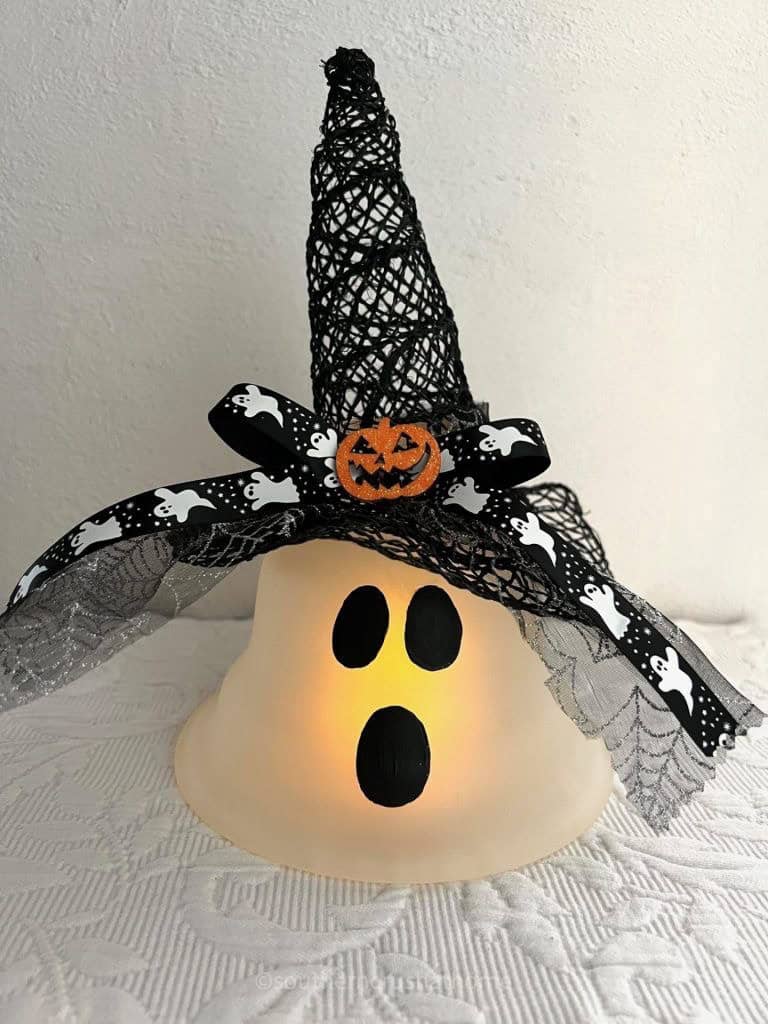 Halloween Ghost Light with witch hat