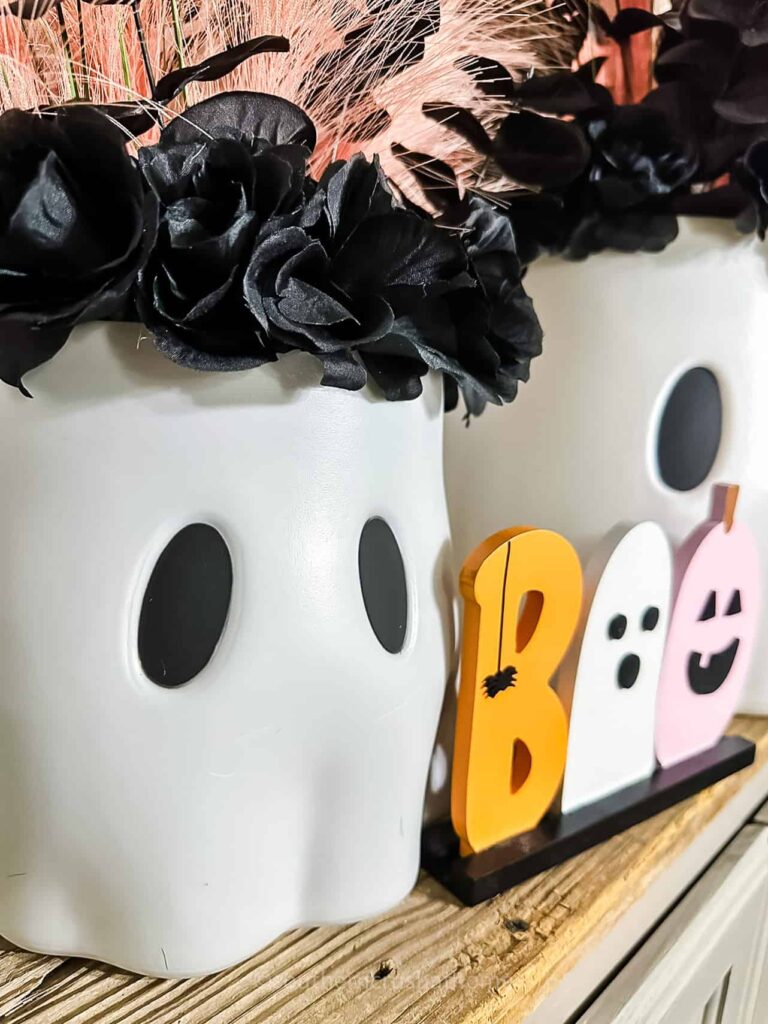 close up of mommy and me dollar general ghost buckets