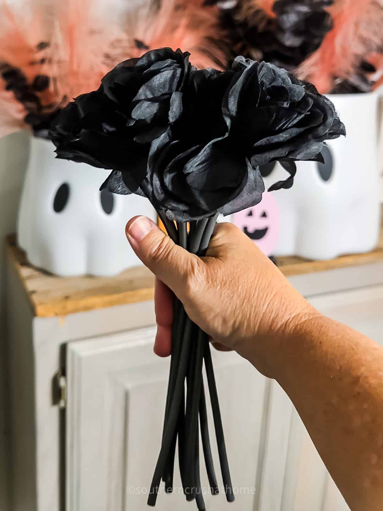 bouquet of black roses