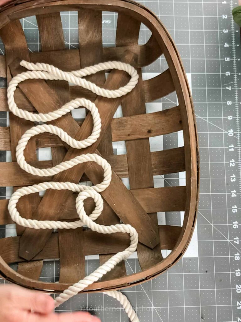 spacing out your rope letters in the basket