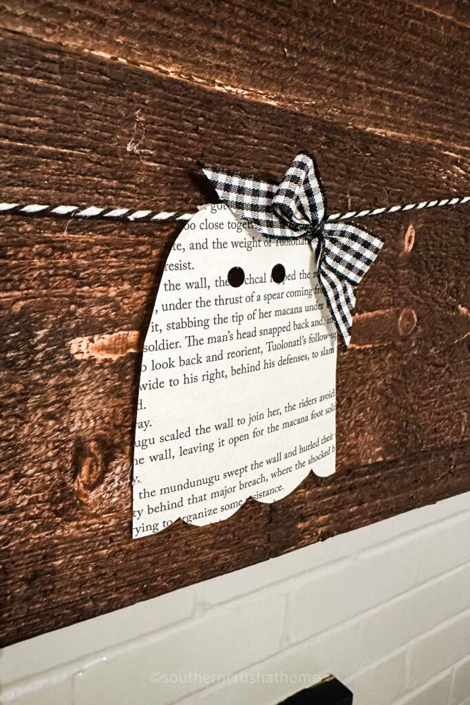 close up Book Page Ghosts Halloween Garland Southern Crush at Home