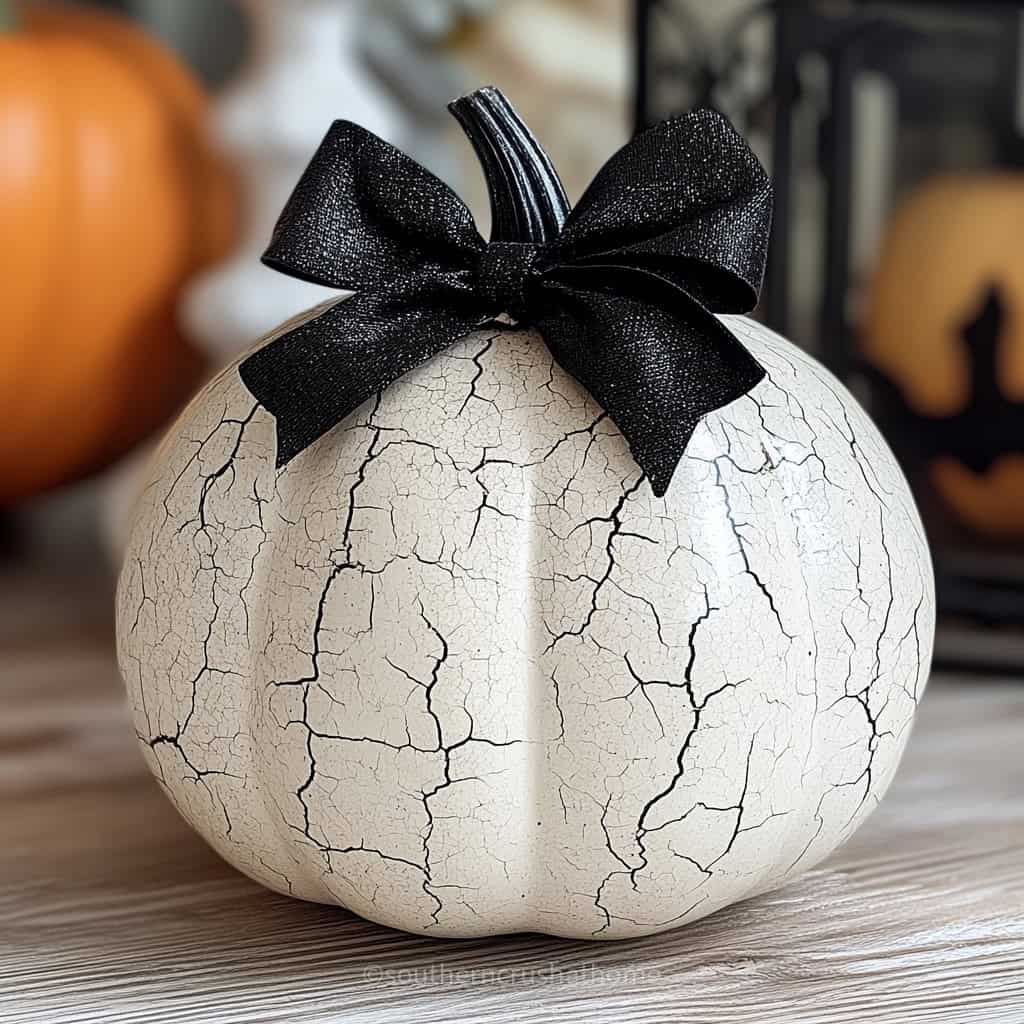 crackle paint on a pumpkin