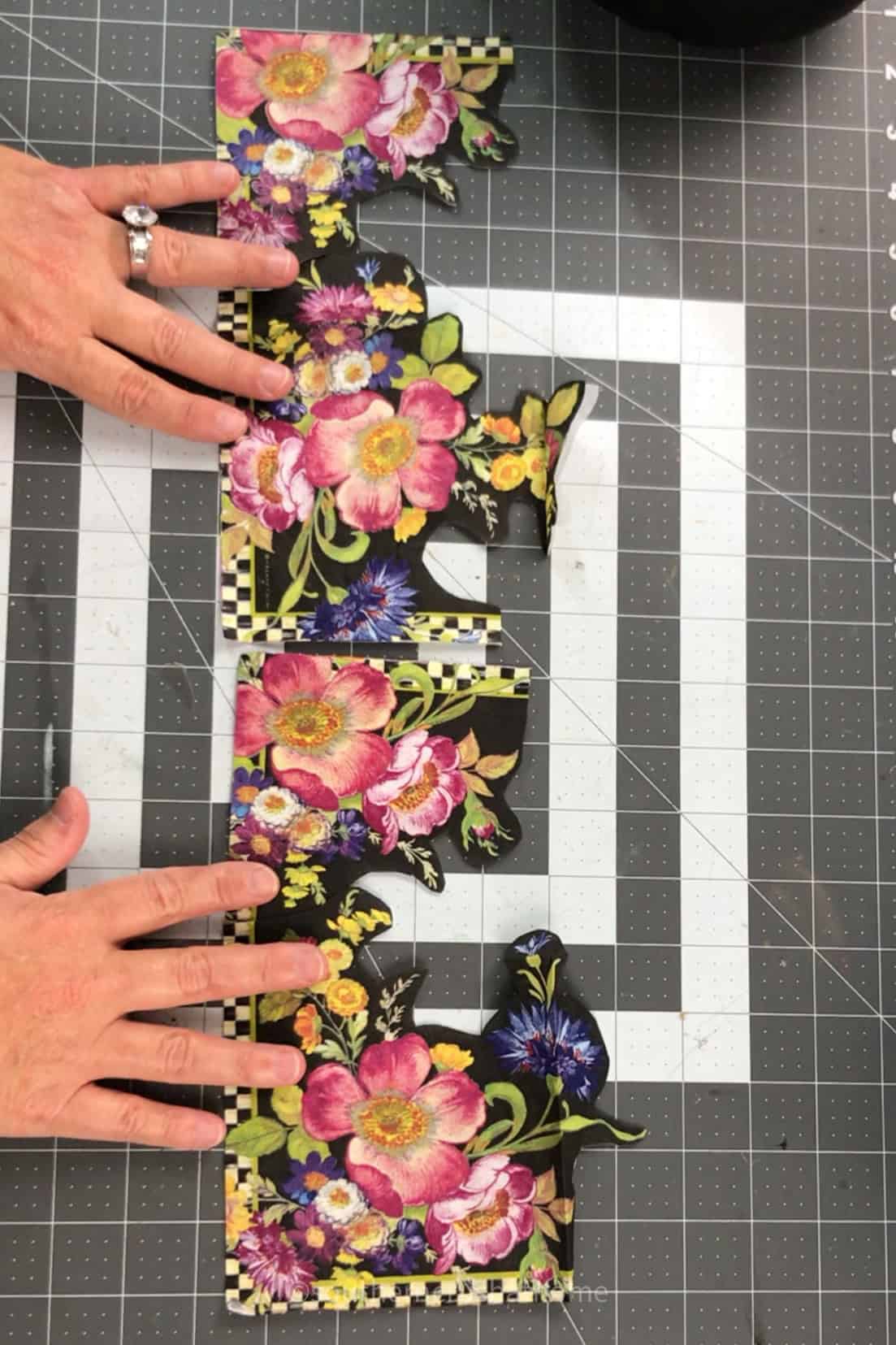 floral designs cut out of napkins