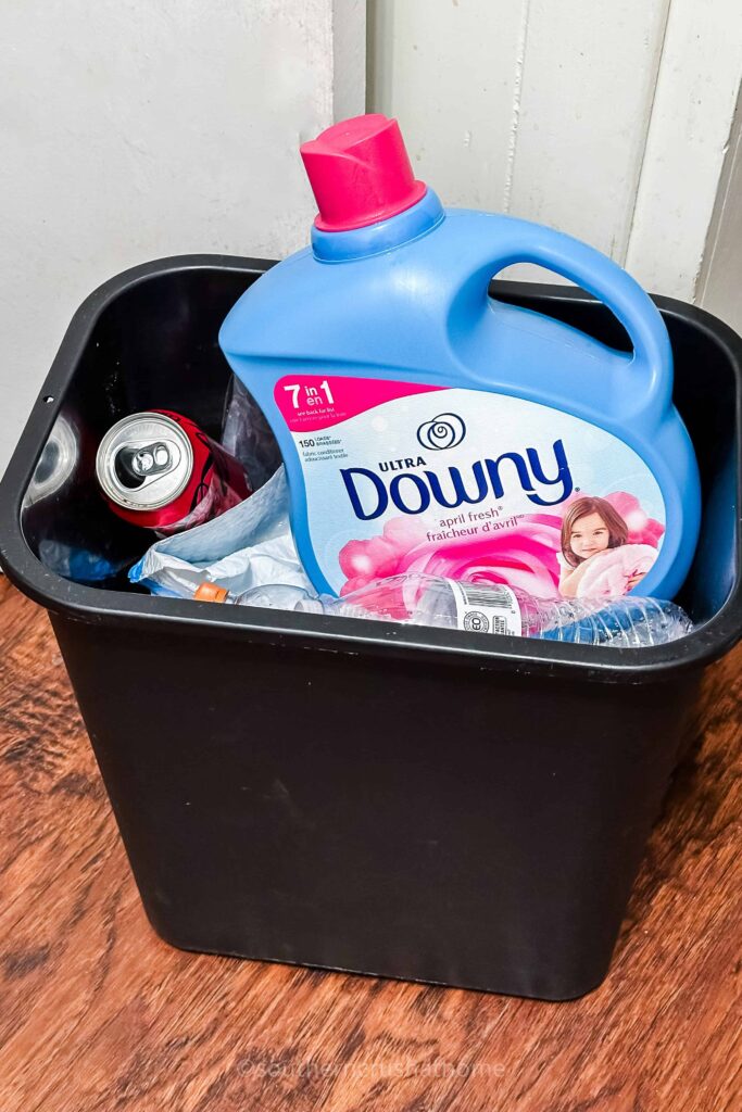 Downy bottle in the recycle bin