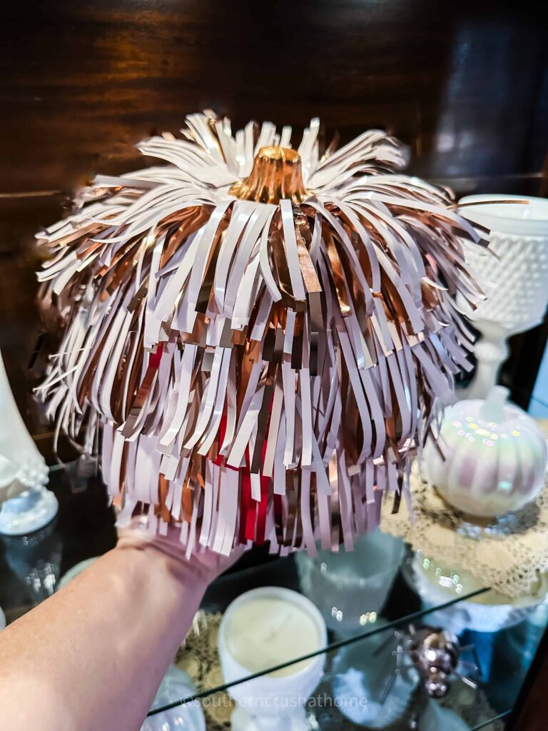 rose gold ombre fringe pumpkin