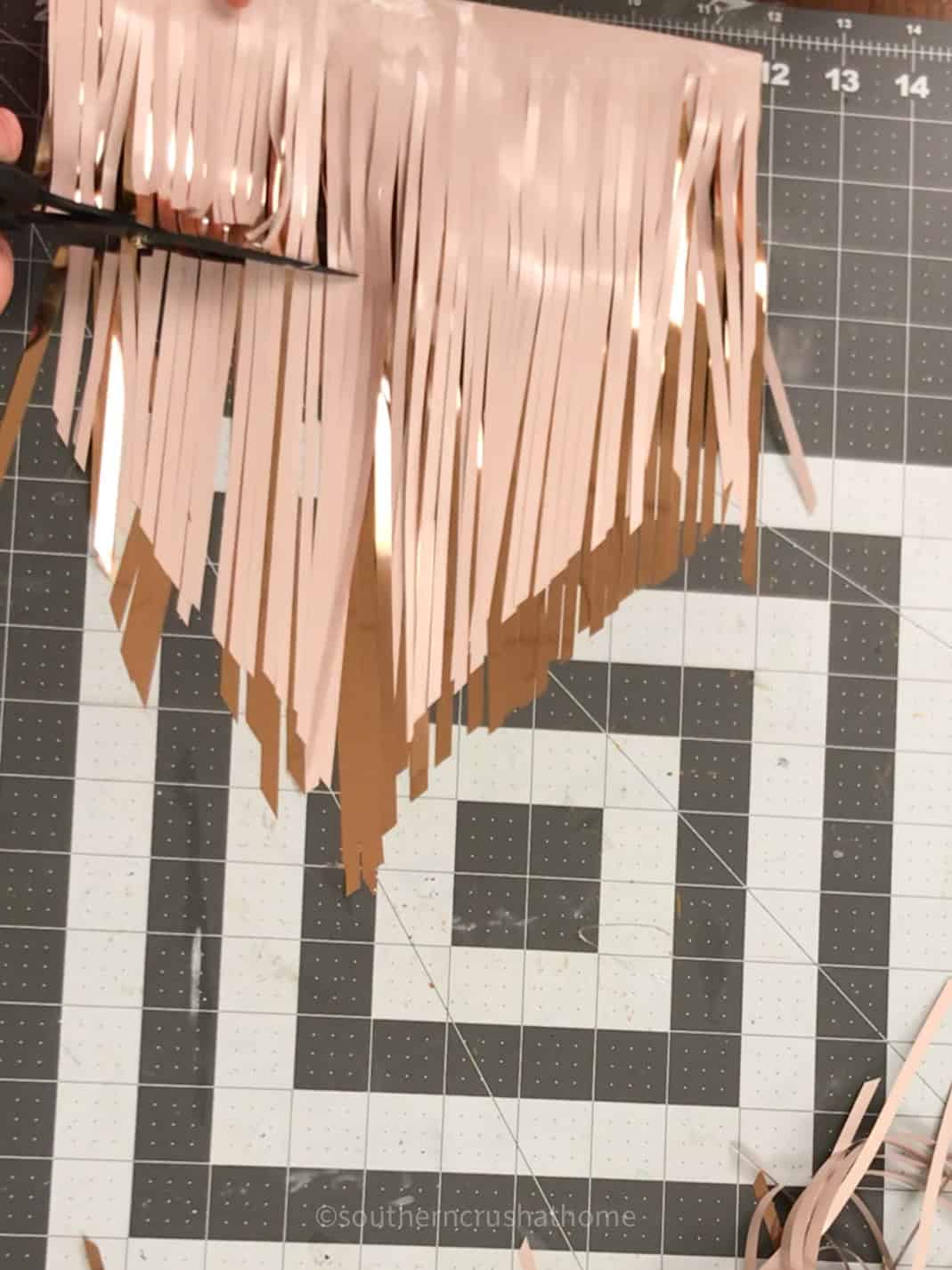 trimming mylar fringe