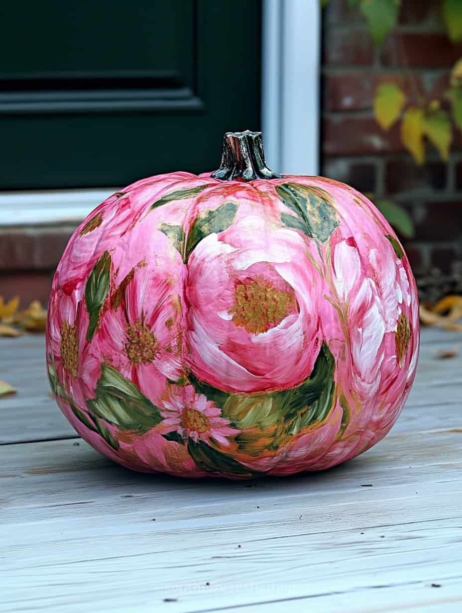 pink and gold pumpkin