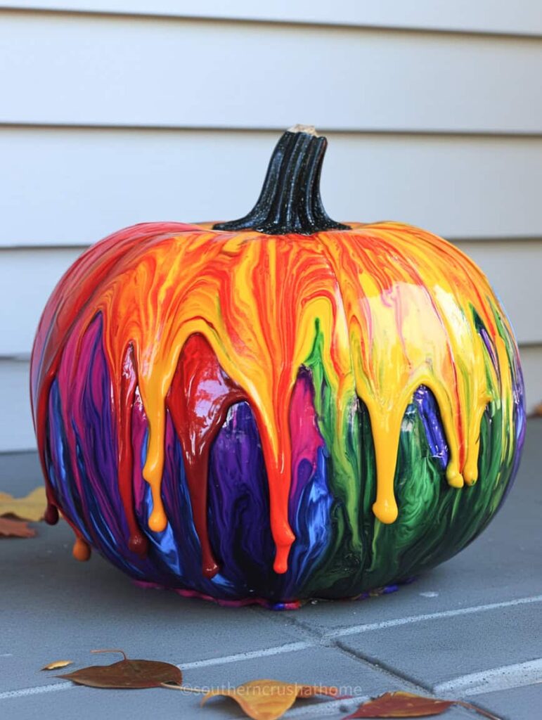 melted crayon pumpkin