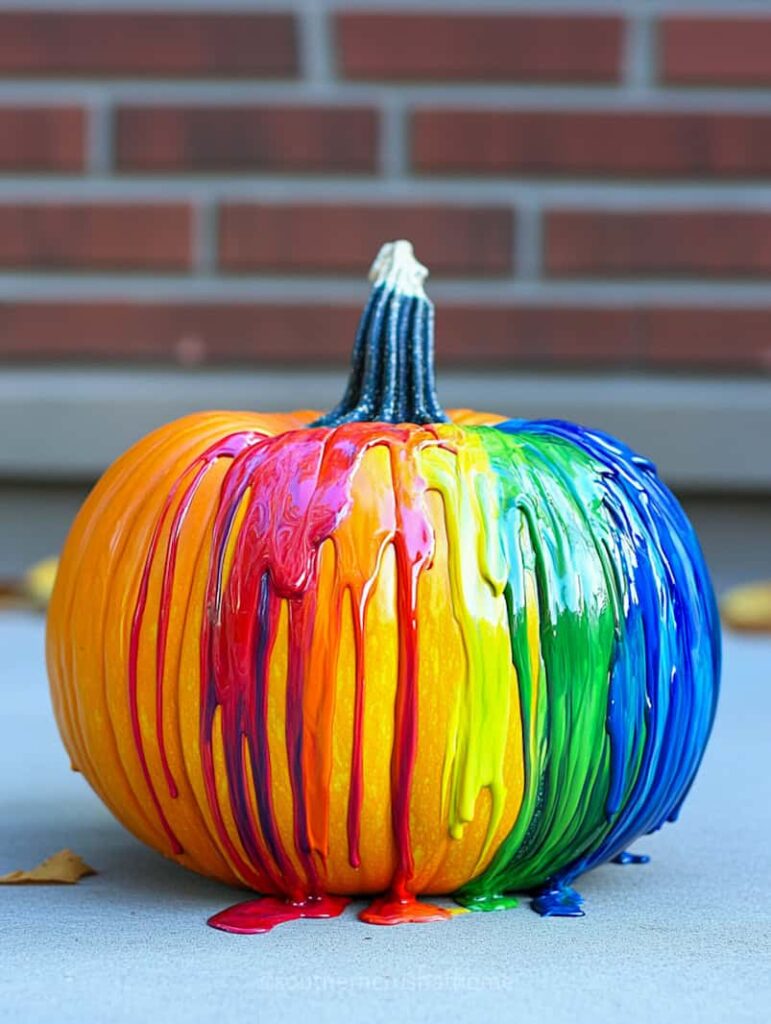 melted crayon pumpkin