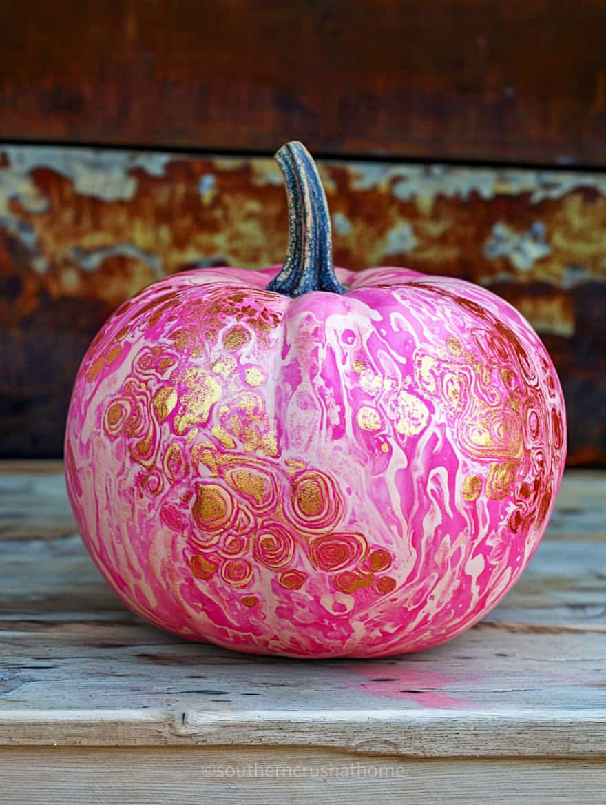 pink and gold pumpkin