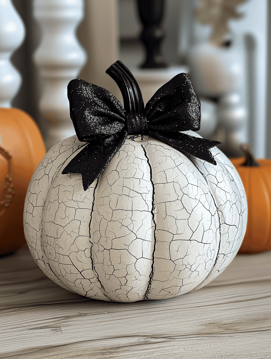 crackle painted pumpkin