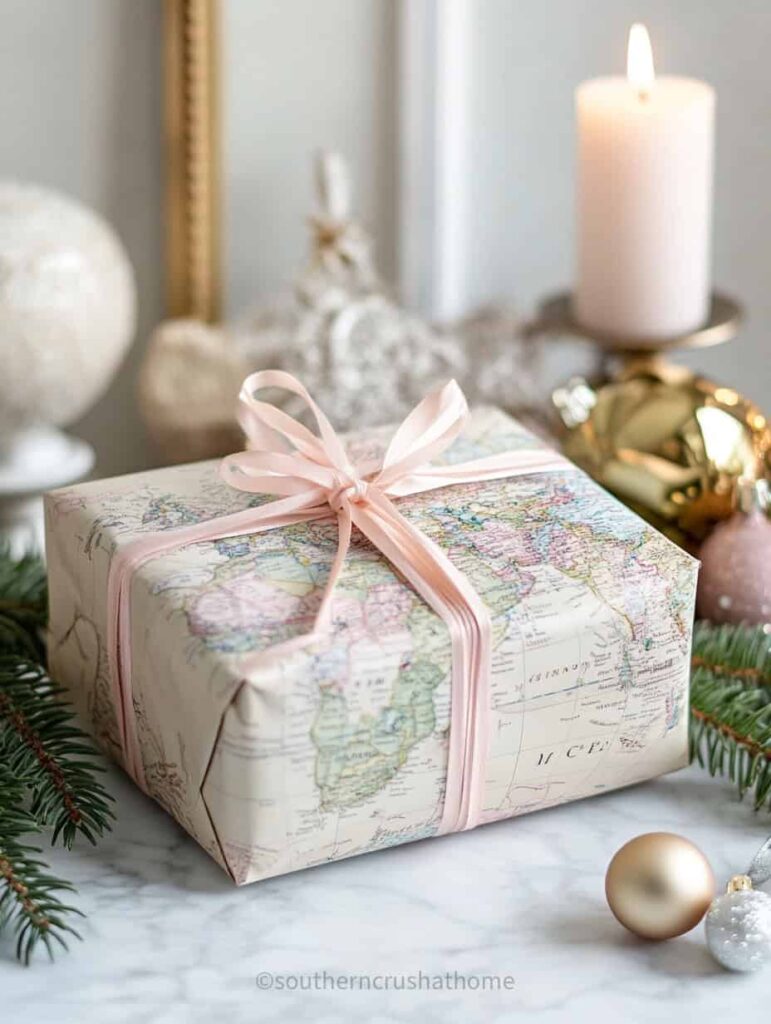 map paper gift wrap