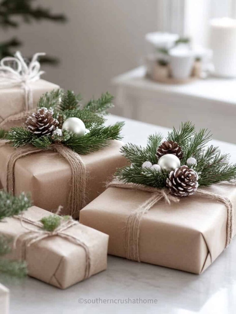 rustic christmas gift wrapping