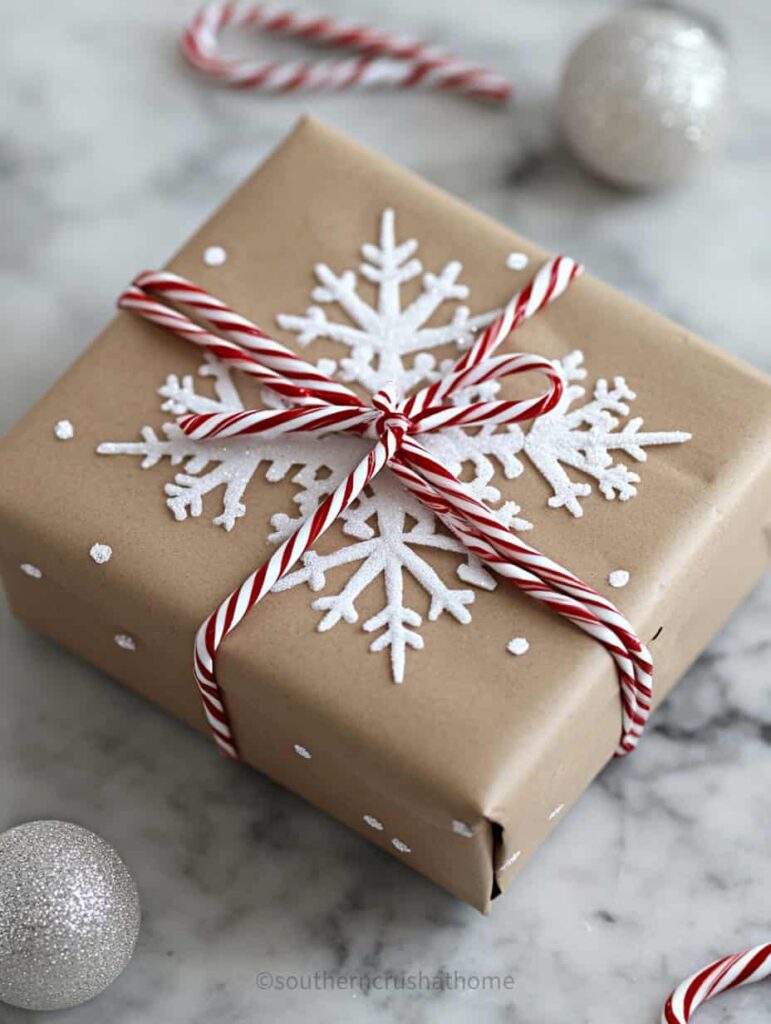 snowflake christmas gift wrap