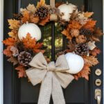 fall wreath with burlap bow