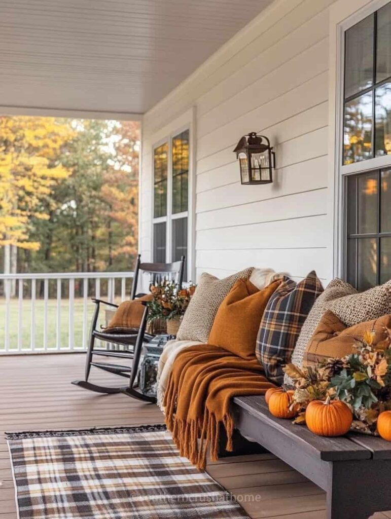 Cozy Seating with Plaid Blankets