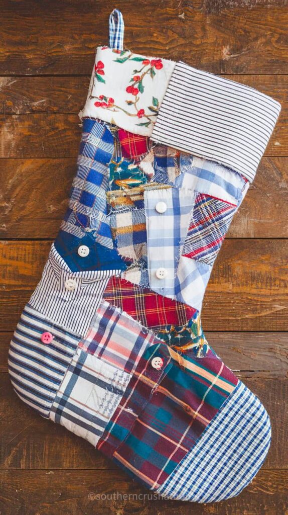 scrap fabric mens shirt stocking