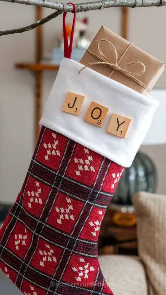 scrabble tile stocking