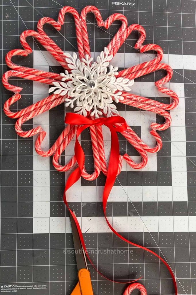 finished candy cane wreath