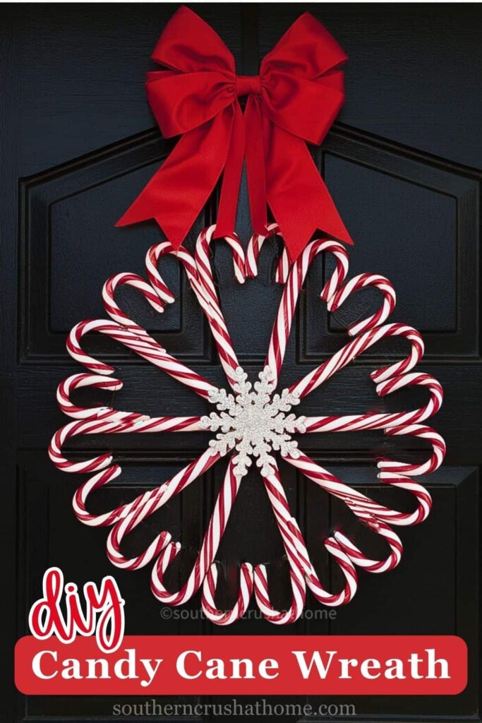 diy candy cane wreath southern crush at home PIN